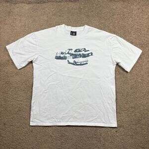 Rare Giants Label Vintage Car Porsche Graphic T-Shirt White Size XL Youth